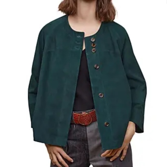 Gerard Darel Suede Teal jacket size 42 (10) - Picture 4 of 8